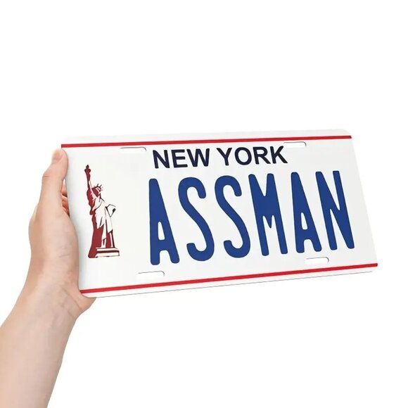 Seinfeld Other - Seinfeld Kramer AS*S MAN Replica New York Vanity License Plate Tin Sign